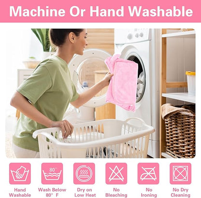 Pet Bathrobe Towel Dog Cat Drying Coat Super Absorbent Cute Dogs Bath Towel Hooded Robe Adjustable Collar & Belly Strap for XSmall to XLarge Pets (Pink, Large)