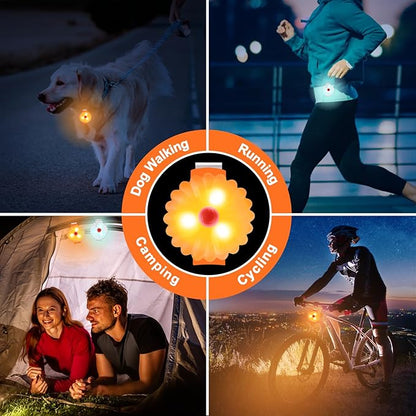 AHJ Dog Collar Light, 2 Pack Dog Safety Lights for Night Walking, USB-C Rechargeable Dog Light Clip-On LED for Kids' Backpacks, Dogs, Runners, Joggers, Cyclists, Camping & Hiking