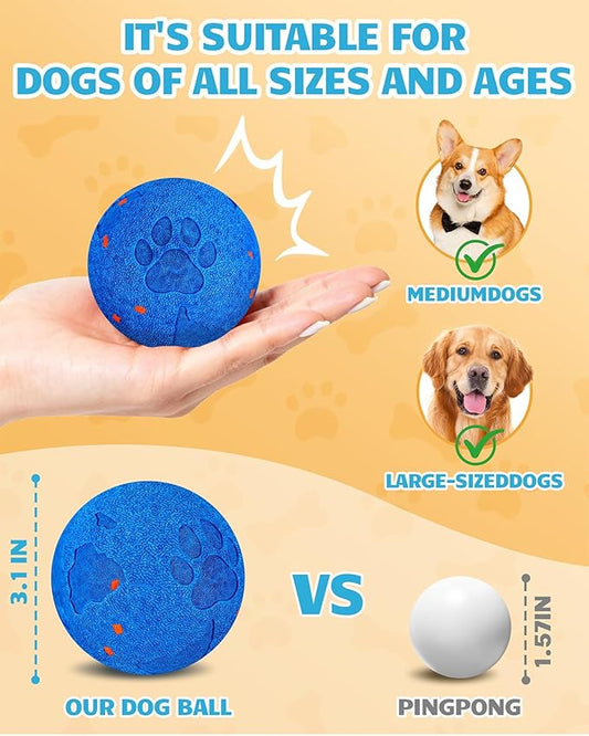 Interactive Dog Ball & Interactive Dog Toys for Medium/Large Dogs: Self-Moving, Auto-Vibrating & Bouncing Smart Ball - 3.1“ Chew-Resistant E-TPU, IPX7 Waterproof & Low-Noise(Include Gift Bag)