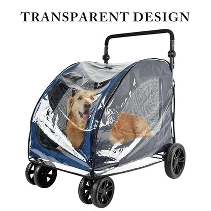 Large Dog Stroller Rain Cover, EVA Transparent Waterproof Windproof Snowproof Cover, Dog/Pet/Cat Stroller Rain Cover for Outdoor, Pet Supplies