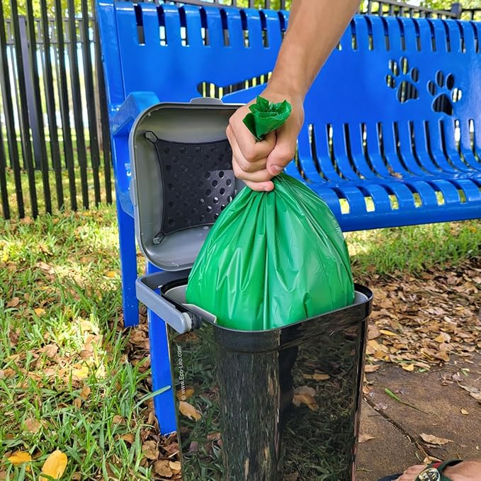 Pet-Fusion Compatible Bags for Cat Litter Pail/Dog Waste Station, 15-Count. Durable, Green Opaque Color. Replacement Liner Bags, EcoLeo