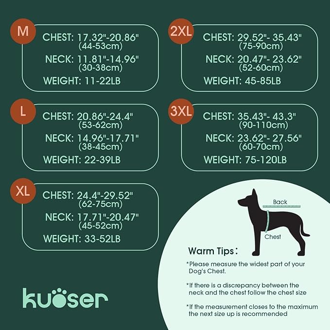 Kuoser Reflective Dog Vest, High Visibility Safety Vest for Medium to Large Dogs, Lightweight Pet Reflective Vests for Hunting Outdoor Activities Walking at Night, Blaze Orange M