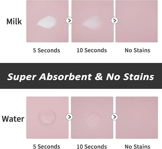 Dog Food Mat - Absorbent Cat Mat for Food and Water, No Stains Pet Feeding Bowl Mat, Easy to Clean Pet Placemats, Quick Dry Dog Water Dispenser Mat for Messy Drinkers | Paw Pink 24"x36"