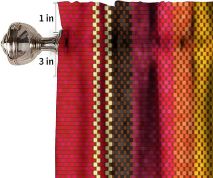 Mexico Valance Curtains Colorful Carpet Stripes Pattern Window Treatment Valances Short Curtains Rod Pocket Drape for Dining Room Home Kitchen Decor, 54x18inch