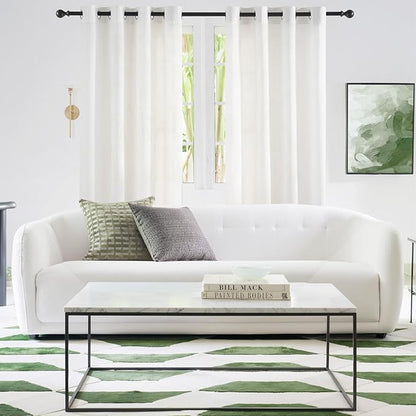 NICETOWN Non-See-Through White Privacy Sheer Curtains 54 inches Long 2 Panels, 52" Wide Grommet Window Curtains Drapes for Living Room Bedroom- Light Filtering Home Decoration