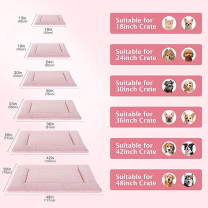 Dog Bed Mat, Crate Pad Reversible,Soft Kennel Pad, Washable Crate Mat (Cool and Warm),Pet Sleeping Mattress for Small Medium Dogs XB009