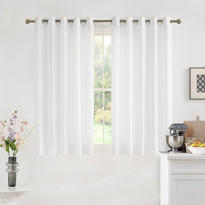 NICETOWN Non-See-Through White Sheer Curtains 72 inches Long 2 Panels, 62" Wide Grommet Window Curtains Drapes for Living Room, Bedroom, Bathroom- Light Filtering Elegant Window Drapes