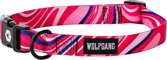 Wolfgang Heavy Duty, Adjustable Dog Collar with Quick Release Nylon Buckle for Walking & Training, MarbleSwirl Print, Small