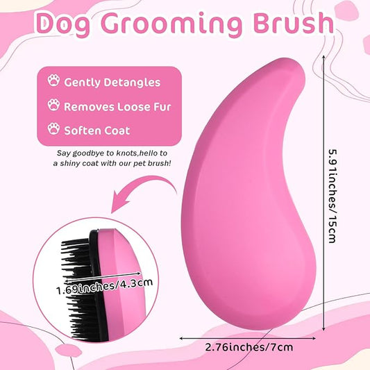 Small Dogs Brush Puppy Hair Brush Soft Pet Massaging Grooming Brushes Gentle Hair Remover for Teddy Yorkies Maltese Shih Tzu Chihuahua Maltipoos Small Breeds Cat Animals Wet or Dry Fur (pink)