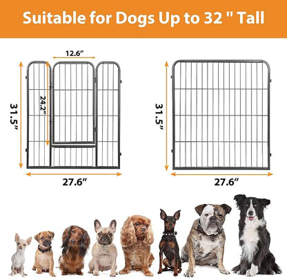 ZENY Dog Playpen Outdoor, Indoor Pet Pen, 16 Panels Dog Fence for Small/Medium Dogs, 32 Inch Heavy Duty Pet Exercise Pen for Rabbit/Puppy/Small Animals Portable Playpen for Yard, RV, Camping