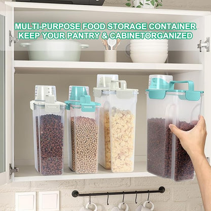 TBMax Pet Food Storage Containers 2 Pack 8-10 Lbs Airtight Dog Food Container Dispenser with Large Spout & Portable Handle, Travel Dog Treat Cat Food Storage Bin Bird Seed Container-Beige