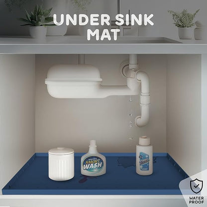 32x24x1” XL Dog Food Mat - All Purpose Under Sink Liner, Washer and Dryer Covers for The Top, Silicone Griddle Mat for Blackstone - Raised Edges Dog Mat for Food and Water Prevent Spill, Waterproof
