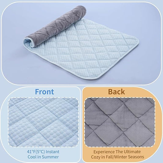 Dog Cooling Mat,Cooling Mat for Dogs, 44"x32" Cats Cooler Pad, Premium Pets Cool Bed for Crate Kennel, Indoor Cats Cool Sleeping Bed, Q-MAX >0.45, (X-Large - 44 x 32 Inch)