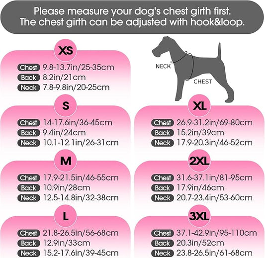 FUAMEY Dog Reflective Vest for Large Dogs,Dog Hunting Vest High-Visibility Dogs Safety Vest for Night Walking Water-Resistant Service Pet Gear Adjustable Outdoor Activities Pink XXXL