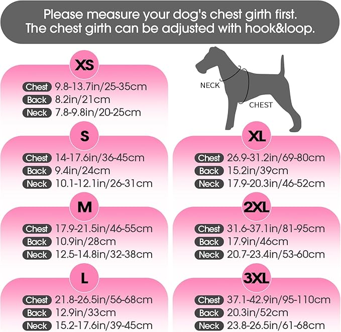FUAMEY Dog Reflective Vest for Large Dogs,Dog Hunting Vest High-Visibility Dogs Safety Vest for Night Walking Water-Resistant Service Pet Gear Adjustable Outdoor Activities Pink L