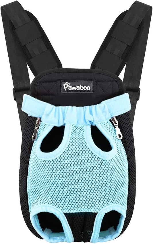 Pawaboo Adjustable Dog Carrier Purses, Pet Front Cat Travel Bag Dog Carrier Purses for Traveling Hiking Camping, Legs Out, Easy-Fit for Small Medium Dogs, XL, Blue