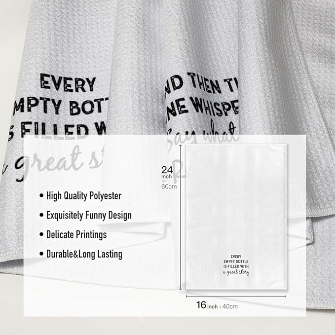 Dish Towels with Funny Sayings,Multi Use Kitchen Towel,16x24 Inch,Dishcloth for Barroom DéCor,Hilarious Absorbent Microfiber Hand Rags,Gifts for Hostess Mom New Home Women Housewarming