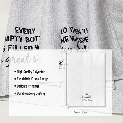 Dish Towels with Funny Sayings,Multi Use Kitchen Towel,16x24 Inch,Dishcloth for Barroom DéCor,Hilarious Absorbent Microfiber Hand Rags,Gifts for Hostess Mom New Home Women Housewarming