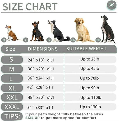 KHONSU PET Dog Bed Mat for Crate 1.1in Slim Cooling Pad Reversible Flannel & Waterproof Canva for Dogs up to 45 lbs