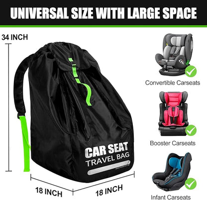 Car Seat Travel Bag for Airplane, Large Car Seat Bags for Air Travel with Padded Straps, Gate Check Storage Bag/Backpack for Car Seat Airport, Carseat Cover Travel - Baby Travel Essentials for Flying