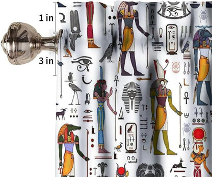 Ancient Egypt Valance Curtains Vintage Egyptian Culture Hieroglyph and Symbol Mysterious Egypt Ethnic Religion Window Valance Curtain for Farmhouse Bedroom Living Room Kitchen 54x18inch