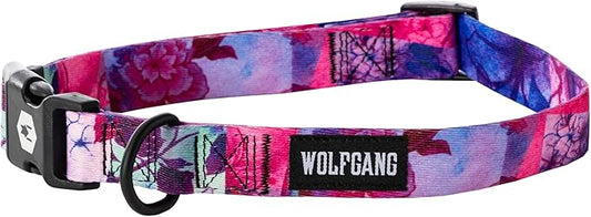 Wolfgang Heavy Duty, Adjustable Dog Collar with Quick Release Nylon Buckle for Walking & Training, Daydream Print, Large