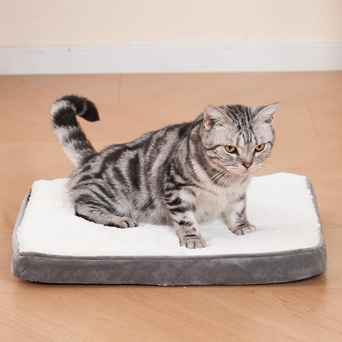 Self Warming Cat Bed Self Heating Cats Puppies Mat Pet Pad for Indoor Outdoor Pets with Non-Slip Bottom Washable (19.5 x 16 Inch)