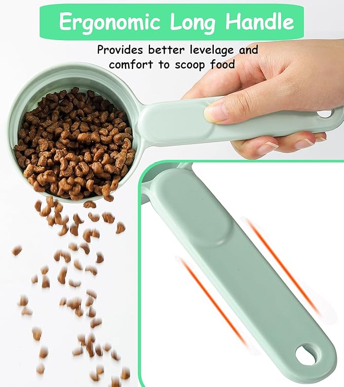 Dog Food Scoop 1 Cup 1/2 Cup - Melamine Dog Food Measuring Cup, Pet Food Scoop for Dog Cat...Comfortable Long Handle for Easy to Scoop Food