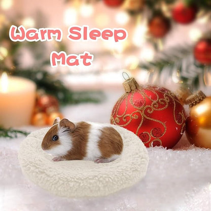 BWOGUE Hamster Bed,Round Velvet Warm Sleep Mat Pad for Hamster/Hedgehog/Squirrel/Mice/Rats and Other Small Animals