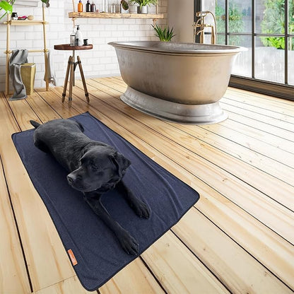 Microfiber Dog Bath Towel – Large Dog Drying Towel (47 x 31.5 in) – Ultra Absorbent Pet Towel for Bath Time, Swimming & Wet Dogs