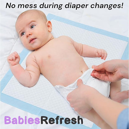 100 Count Super Absorbency Small 17” x 13” Disposable Underpads, Leakproof Quick Drying for Multi-use for Babies, Puppy Pads and Adults, Chucks, Disposable Diaper Changing Pad for Baby, Blue