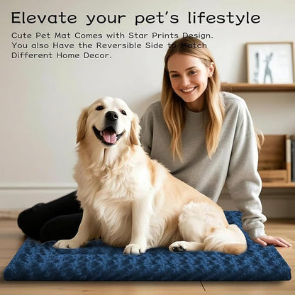 Dog Beds Crate Pad, Dog Bed Mat for Large Dogs Sleeping, Soft, Durable, Washable & Anti-Slip Crate Pads, Reversible Kennel Mat L(35”*23“*1.5”)