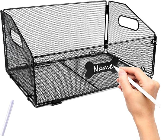 Geyecete dog toy storage Iron art dog toy organizer folding dog toy basket trapezoid Large Dog Stuff Organizer with Handle-Toy box Can be Personalized