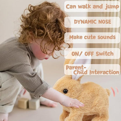 Bunby - My Realistic Bunny Toy, Interactive Bunny Realistic Bunny, Bunbi Realistic Bunny, Vitality Bliss Bunny, Jumping, Twitching, and Shaking Ears (White)