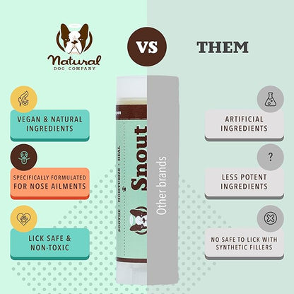 Natural Dog Company Snout Soother Travel Stick 4-Pack – 0.15 oz Chapstick-Size Sticks – Organic, Plant-Based, Lick-Safe Balm for Dry, Cracked, Crusty Noses – Value Bundle, Made in USA