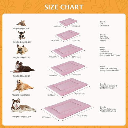 Reversible Dog Bed Mat with Plush and Corn Velvet,Soft Warm Pet Cushion, Dual Purpose Washable Sleeping Mattress Bed for Small Medium Large Dog and Cat XB004 (36"x23", Pink)