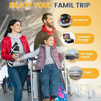Orzbow Padded Car Seat Travel Bag for Airplane, Carseat Backpack Bags with Reflective Stripes, Infant Seat Travel Bag with Shoulder & Waist Strap, Car Seats Carrier for Airport Gate Check, Black