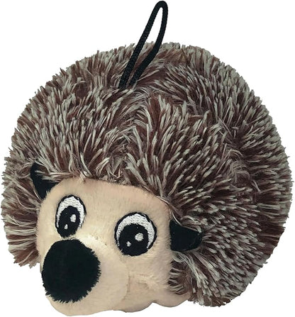 Pet Lou 4 Inch Squeaky Hedgehog Ball Dog Plush Toy, Stuffing-Free Soft Plush, Durable Bouncy Squeaker Ball, Floats in Water, for Small & Medium Dogs