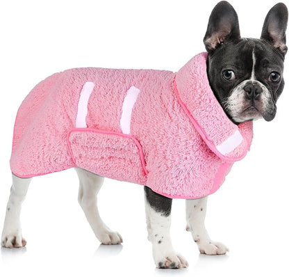 Dog Bathrobe Super Absorbent Dog Towels Large Quick Drying Robes for After Bath Soft Adjustable Warm Keeping Dogs Towel(S-XXL)