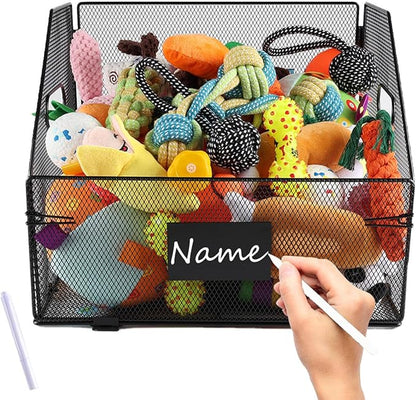 Geyecete dog toy bin large Iron art dog toy basket dog toy box dog toy storage folding largedog toy Organizer with Handle box Can be Personalized