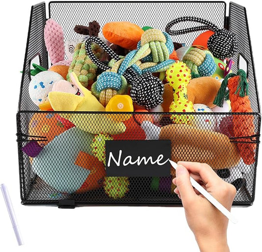 Geyecete dog toy bin large Iron art dog toy basket dog toy box dog toy storage folding largedog toy Organizer with Handle box Can be Personalized