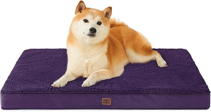 EHEYCIGA Orthopedic Dog Beds for Large Dogs with Removable Washable Cover, Purple, 36x27