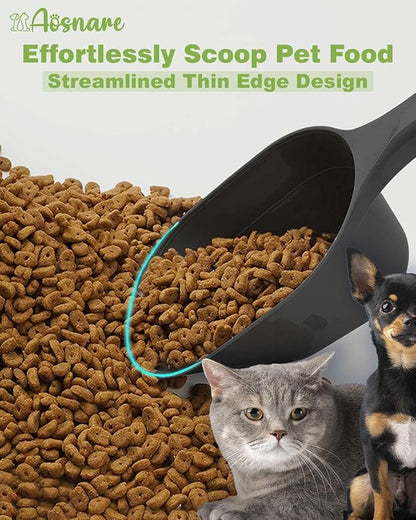2PACK Dog-Cat Food-Scoop Measuring-Cup,1 Cup Capacity Versatile Plastic Pet Food Scoop with Measuring Lines 1 Cup and 1/2 Cup for Precise Portion Control (2 Black)