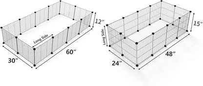 Small Animal Playpen, Guinea Pig Cages, Pet Playpen, Rabbit Cage,Small Animal Cage, Puppy Kitten Dog Playpen, Indoor Outdoor Portable Metal Wire Yard Fence,15 X 12 Inch, 16 Panels, Black.