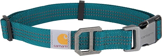 Carhartt Nylon Webbing Dog Collar, Fully Adjustable W/Durable Side Release Buckle, Shaded Spruce, Large