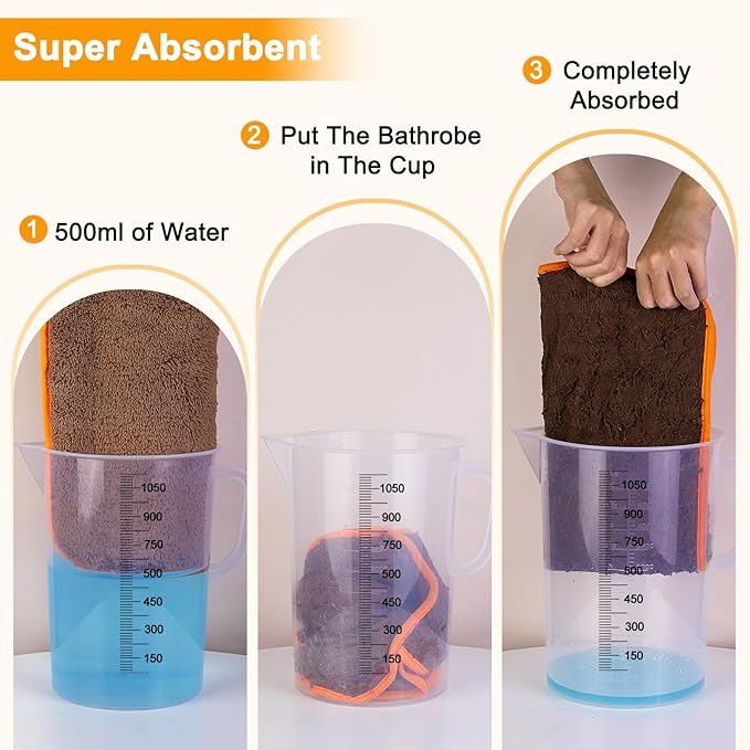 Dog Bathrobe Super Absorbent Dog Towels Large Quick Drying Robes for After Bath Soft Adjustable Warm Keeping Dogs Towel(S-XXL)