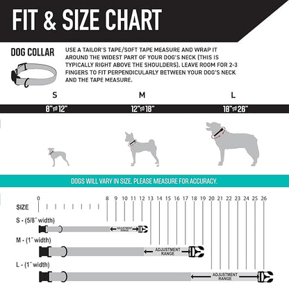 Wolfgang Heavy Duty, Adjustable Dog Collar with Quick Release Nylon Buckle for Walking & Training, ShatterShapes Print, Medium