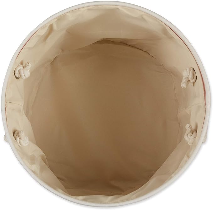 Bone Dry Pet Storage Collection Striped Paw Patch Bin, Rose, Small Round