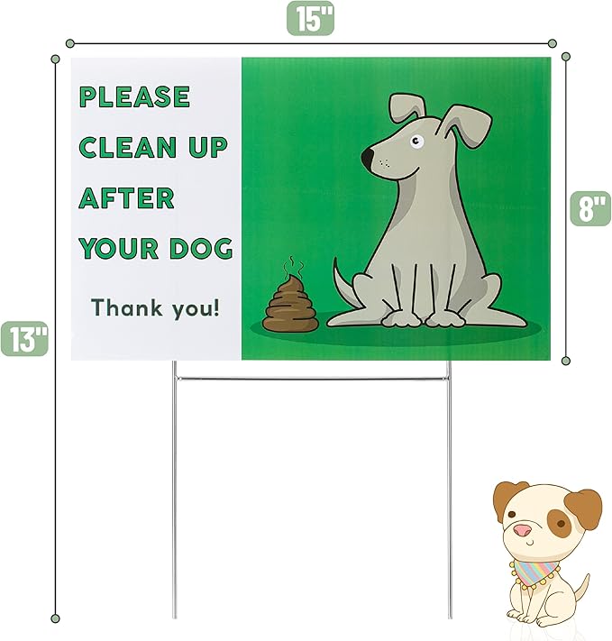 Mr. Pen- No Dog Poop Signs for Yard, Clean Up After Your Dog Signs, No Pooping Dog Signs for Yard, Dog Poop Signs for Lawn, Dog Signs No Pooping, Curb Your Dog Sign, Please Pick Up After Your Dog Sign