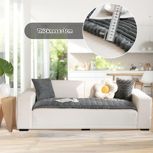 LiveGo Pet Couch Cover Dogs Washable Non-Slip Couch Protector Pet Friendly Dog Mat for Couches and Sofas (Dark Gray, 90x210 cm / 35.4x82.67 in)